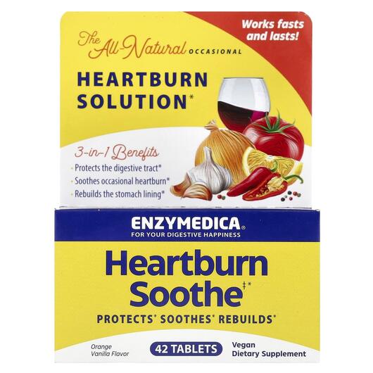 Основне фото товара Enzymedica, Heartburn Relief, Полегшення Печії, 42 таблетки