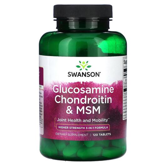 Основне фото товара Glucosamine Chondroitin & MSM, Глюкозамін Хондроітин, 120 таб