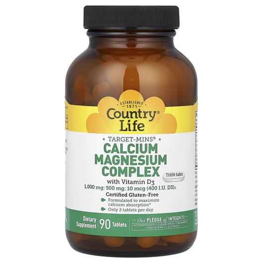 Основне фото товара Calcium Magnesium Complex, Кальцій Магній Вітамін D3, 90 таблеток