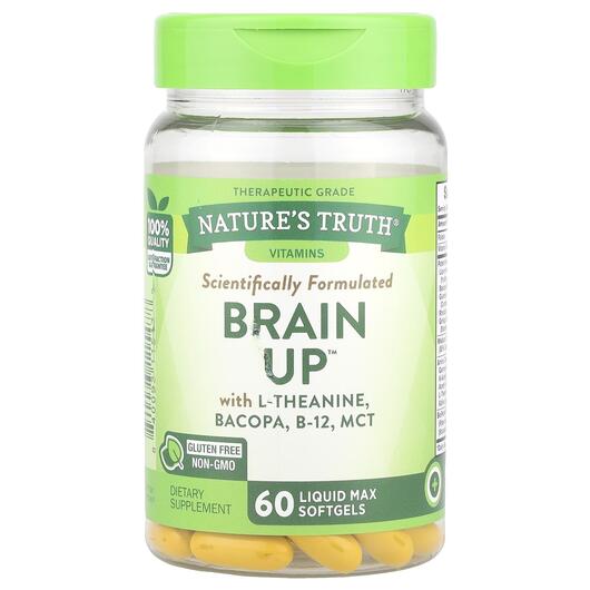 Основне фото товара Nature's Truth, Brain Up With L-Theanine, L-Теанін, 60 капсу