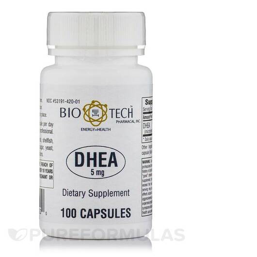 Основне фото товара Bio-Tech Pharmacal, DHEA 5 mg, Дегідроепіандростерон, 100 капсул