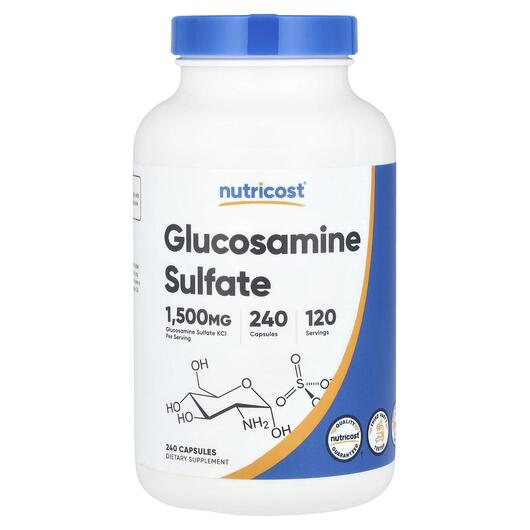 Основне фото товара Glucosamine Sulfate 1500 mg, Глюкозамін Хондроітин, 240 капсул