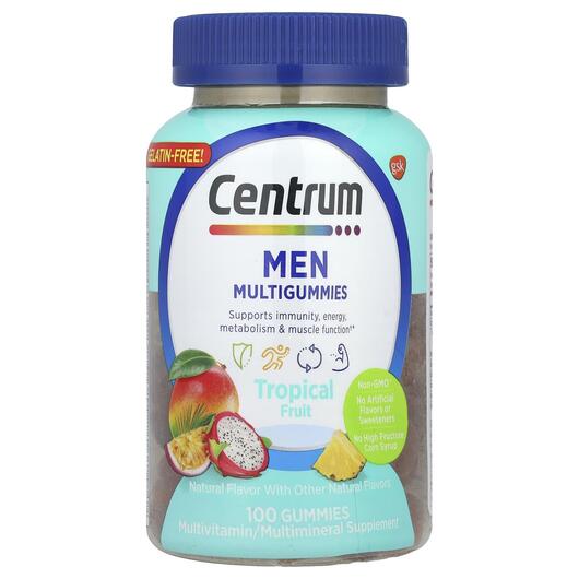 Основне фото товара Men Multigummies Tropical Fruit, Вітаміни для чоловіків, 100 табл