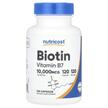 Nutricost, Biotin 10000 mcg, Вітамін B7 Біотин, 120 капсул