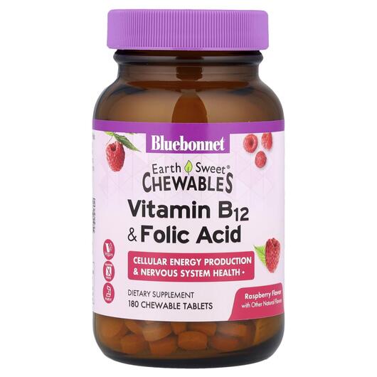 Основне фото товара Chewables Vitamin B-12 & Folic Acid, Фолієва кислота, 180 цук