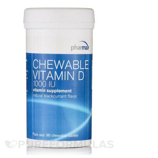 Основне фото товара Chewable Vitamin D 1000 IU, Вітамін D3 Холекальциферол, 90 таблет
