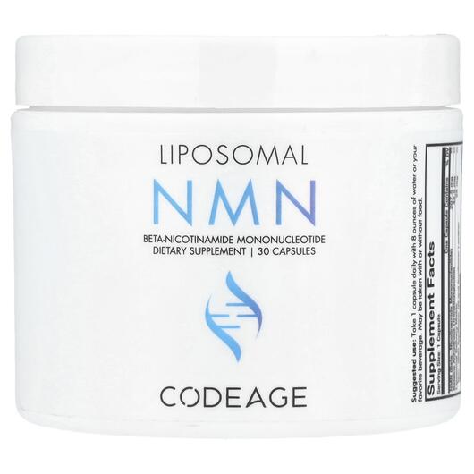 Основне фото товара CodeAge, Liposomal NMN, Нікотинамід мононуклеотид, 30 капсул