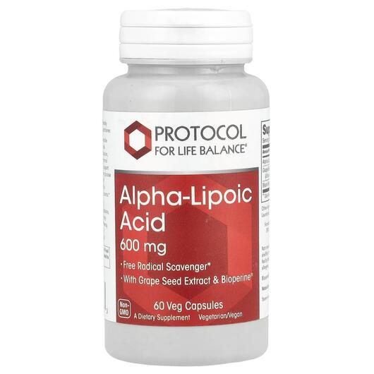 Основне фото товара Alpha-Lipoic Acid 600 mg, Альфа-ліпоєва, 60 капсул