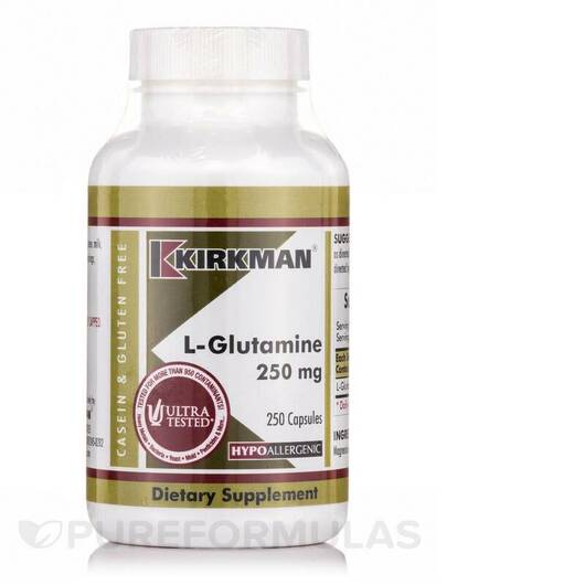 Основне фото товара L-Glutamine 250 mg Hypoallergenic, L-Глутамін, 250 капсул