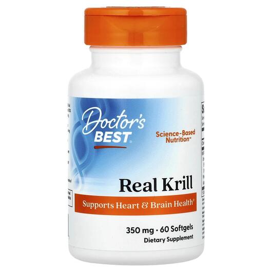 Основне фото товара Doctor's Best, Real Krill 350 mg, Масло Кріля 350 мг, 60 кап