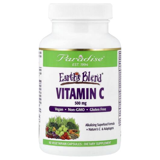 Основне фото товара Earth's Blend Vitamin C 500 mg, Вітамін C, 90 капсул