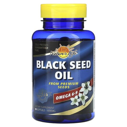 Основне фото товара Black Seed Oil 1000 mg 90, Масло чорного кмину 1000 мг, 90 капсул