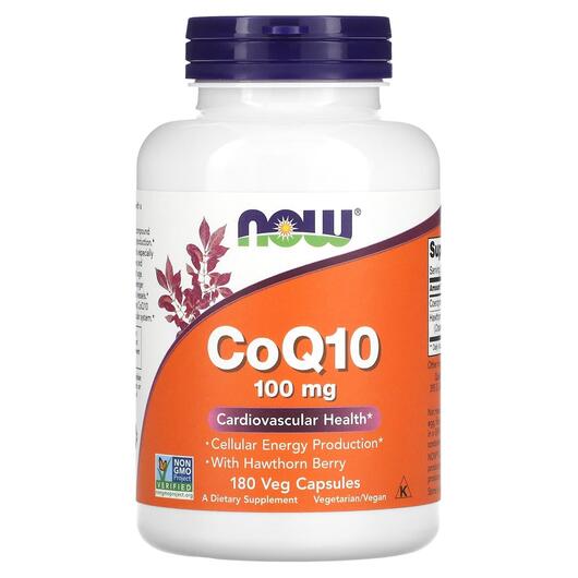 Основне фото товара NOW, CoQ10 100 mg, коензим Q 10 100 міліграм, 180 капсул