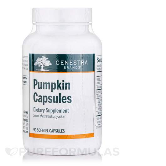 Основне фото товара Genestra, Pumpkin Capsules, Гарбузова олія, 90 капсул