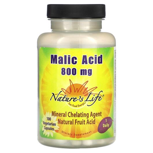 Основне фото товара Natures Life, Malic Acid 800 mg, Яблучна кислота, 100 капсул