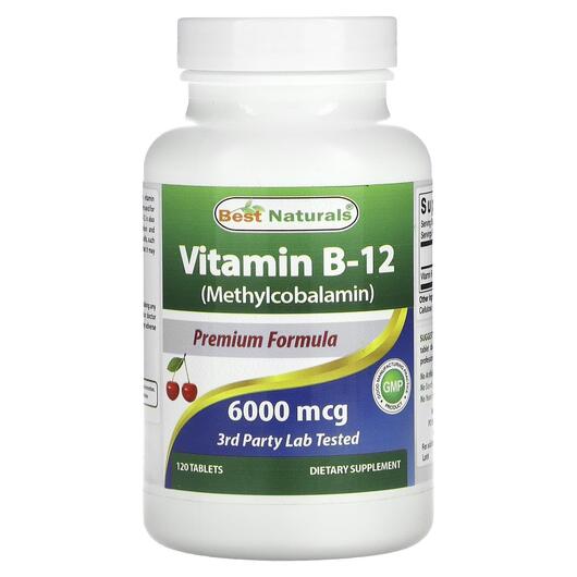 Основне фото товара Vitamin B-12 Methylcobalamin 6000, Вітамін B12 Кобаламін, 120 таб
