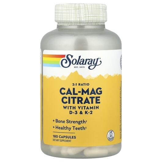 Основне фото товара Cal-Mag Citrate 2:1 Ratio, Кальцій Магній Цитрат, 180 капсул