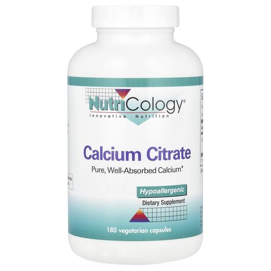 Основне фото товара Nutricology, Calcium Citrate, Цитрат Кальцію, 180 капсул
