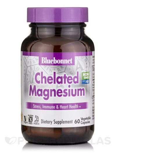 Основне фото товара Bluebonnet Nutrition, Chelated Magnesium, Магній, 60 капсул