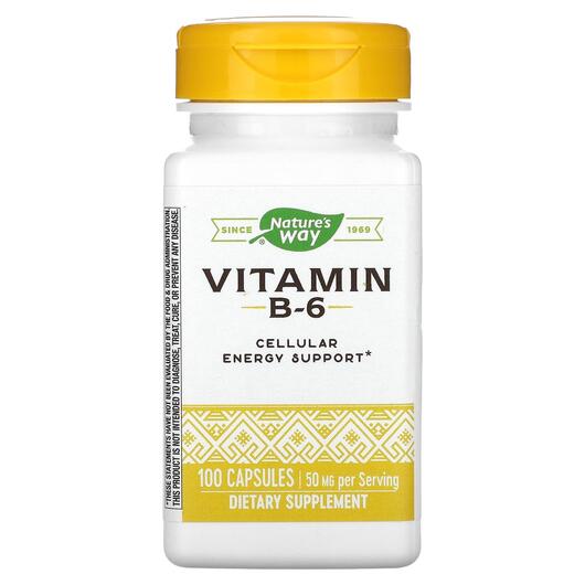 Основне фото товара Nature's Way, Vitamin B-6, Вітамін B6, 100 капсул