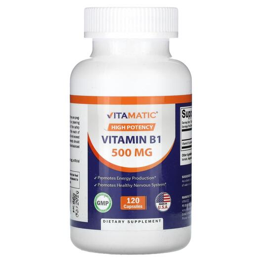 Основне фото товара High Potency Vitamin B1 500 mg, Вітамін B1 Тіамін, 120 капсул