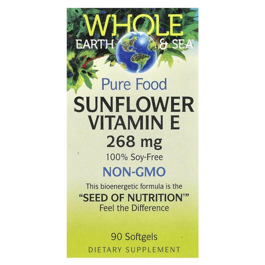 Основное фото товара Whole Earth & Sea Sunflower Vitamin, Витамин E Токоферолы, 90