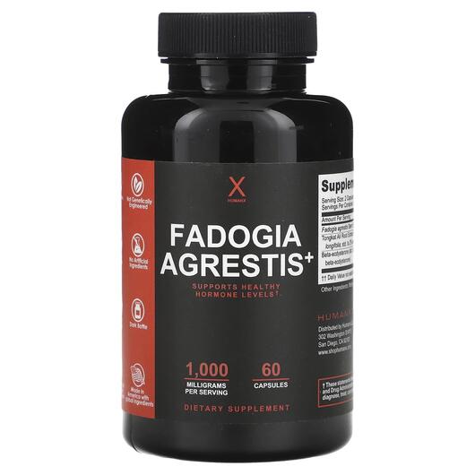 Основне фото товара HumanX, Fadogia Agrestis+ 1000 mg, Фадогія Агрестіс, 60 капсул
