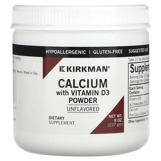 Основне фото товара Calcium with Vitamin D3 Unflavored Powder, Кальцій та вітамін D3,