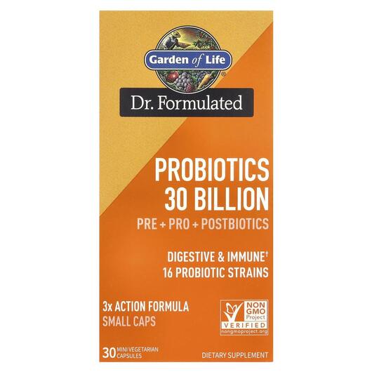 Основне фото товара Garden of Life, Probiotics 30 Billion, Пробіотики, 30 капсул