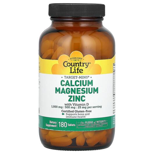 Основне фото товара Target-Mins Calcium Magnesium Zinc, Кальцій магній цинк, 180 табл