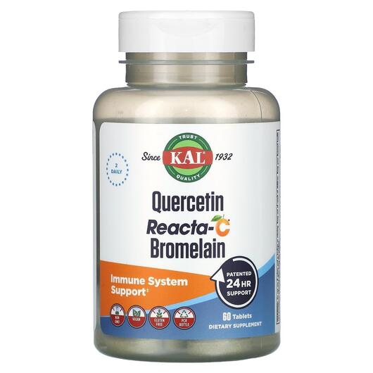 Основне фото товара KAL, Quercetin Reacta-C Bromelain, Кверцетин, 60 таблеток