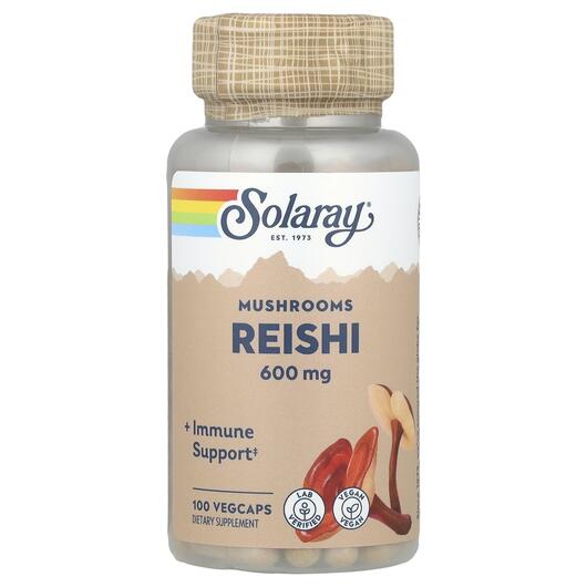 Основне фото товара Solaray, Reishi Mushroom 600 mg, Гриби Рейша 600 мг, 100 капсул