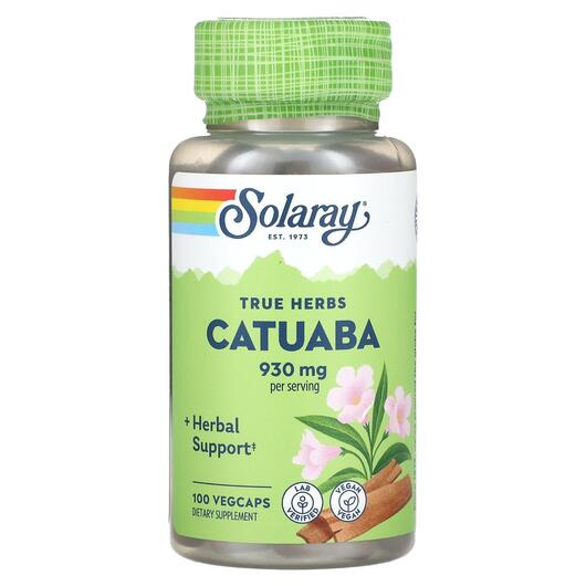 Основне фото товара Solaray, True Herbs Catuaba 930 mg, Катуаба, 100 капсул