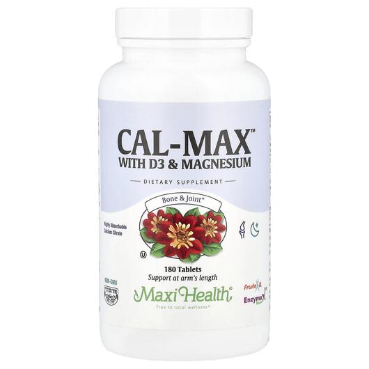 Основне фото товара Maxi Health, Cal-Max with D3 & Magnesium, Магній, 180 таблето