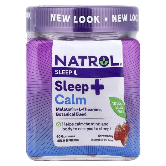 Основне фото товара Natrol, Sleep + Calm Strawberry, Підтримка сну, 60 таблеток