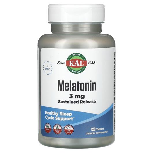 Основне фото товара KAL, Melatonin Sustained Release 3 mg, Мелатонін, 120 таблеток