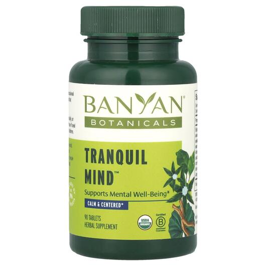 Основне фото товара Banyan Botanicals, Tranquil Mind, Підтримка мозку, 90 таблеток