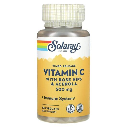 Основне фото товара Vitamin C Time Release 500 mg, Вітамін C 500 мг, 100 капсул