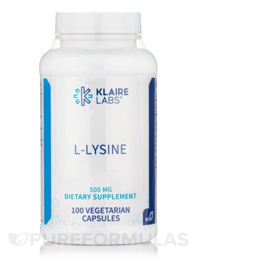 Основне фото товара Klaire Labs, L-Lysine 500 mg, L-Лізин, 100 капсул