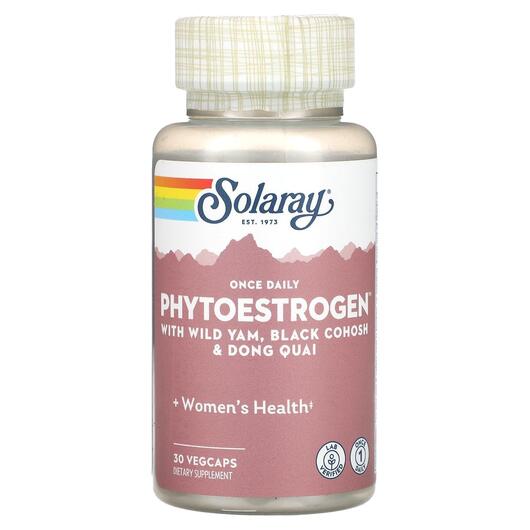 Основне фото товара Solaray, Phytoestrogen, Підтримка естрогену, 30 капсул