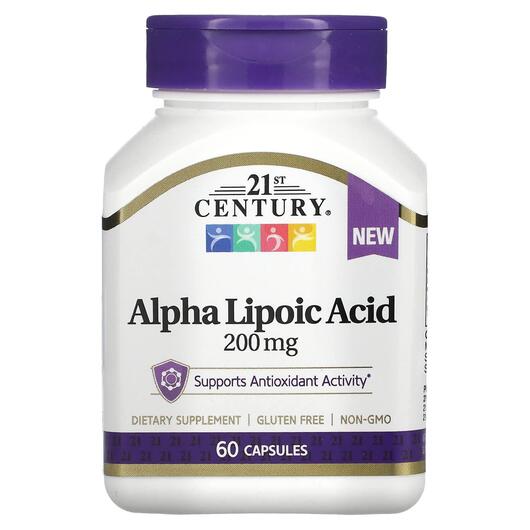 Основне фото товара 21st Century, Alpha Lipoic Acid 200 mg, Альфа-ліпоєва, 60 капсул
