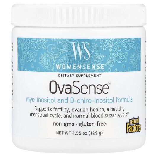 Основне фото товара Natural Factors, Womensense OvaSense, Інозітол та фолати, 129 г