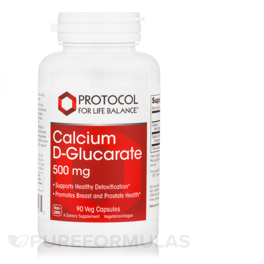 Основне фото товара Calcium D-Glucarate 500 mg, Кальцій Д Глюкарат, 90 капсул