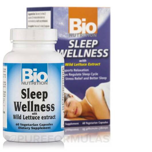 Основне фото товара Sleep Wellness with Wild Lettuce, Підтримка сну, 60 капсул