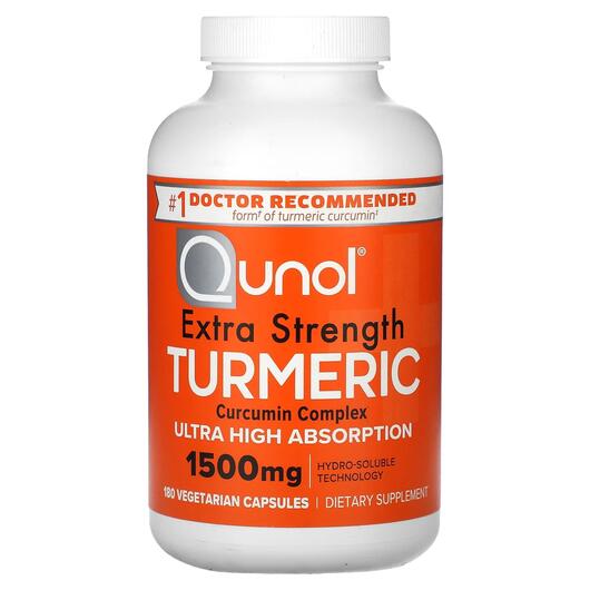 Основне фото товара Extra Strength Turmeric 1500 mg, Екстракт кореня куркуми, 180 кап