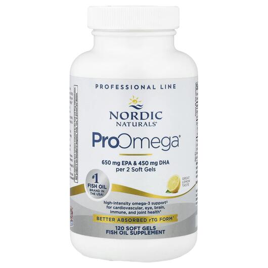 Основне фото товара Nordic Naturals, ProOmega-D, Омега + D3 1000 мг, 120 капсул