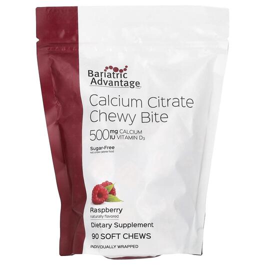 Основне фото товара Calcium Citrate Chewy Bite Sugar-Free, Цитрат Кальцію, 90 таблето