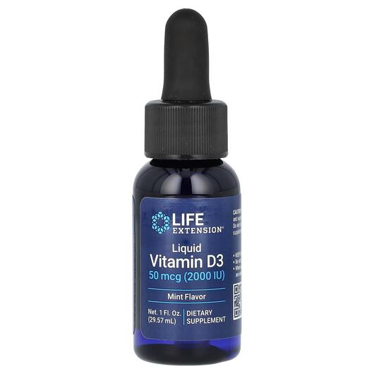 Основне фото товара Life Extension, Liquid Vitamin D3, Вітамін D3, 29.57 мл