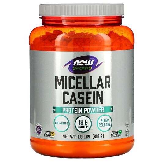Основне фото товара NOW, Casein, Казеин Протеин, 816 г