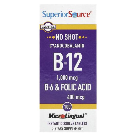 Основне фото товара Cyanocobalamin B-12 1000 mcg, Вітамін B12 Кобаламін, 100 таблеток